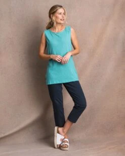 Linen Blend Scoop Neck Tunic -Celtic & Co Store 125496