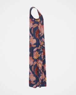 V Neck Printed Swing Midi Dress -Celtic & Co Store 136906