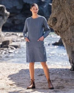 Twill Knee Length Shift Dress -Celtic & Co Store 142187 1