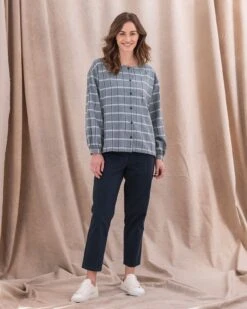 Check Button Through Blouse -Celtic & Co Store 142201