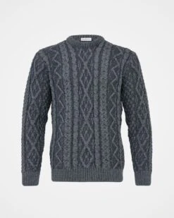 Men's Plated Cable Crew Neck Sweater -Celtic & Co Store 144165