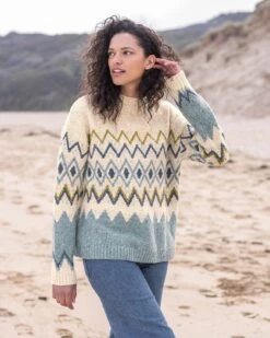 Donegal Zig Zag Mock Neck Sweater -Celtic & Co Store 144496