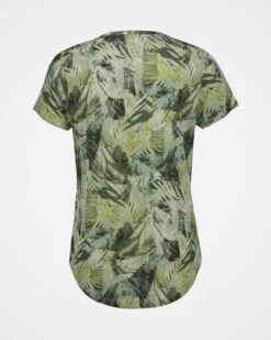 Linen Blend Scoop Neck T-Shirt -Celtic & Co Store 158538