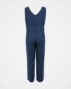 Pure Linen V Neck Sleeveless Jumpsuit -Celtic & Co Store 158770