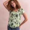 Linen Blend Scoop Neck T-Shirt -Celtic & Co Store 162667