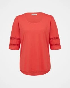 Organic Cotton Sleeve Detail Jersey Top -Celtic & Co Store 166890