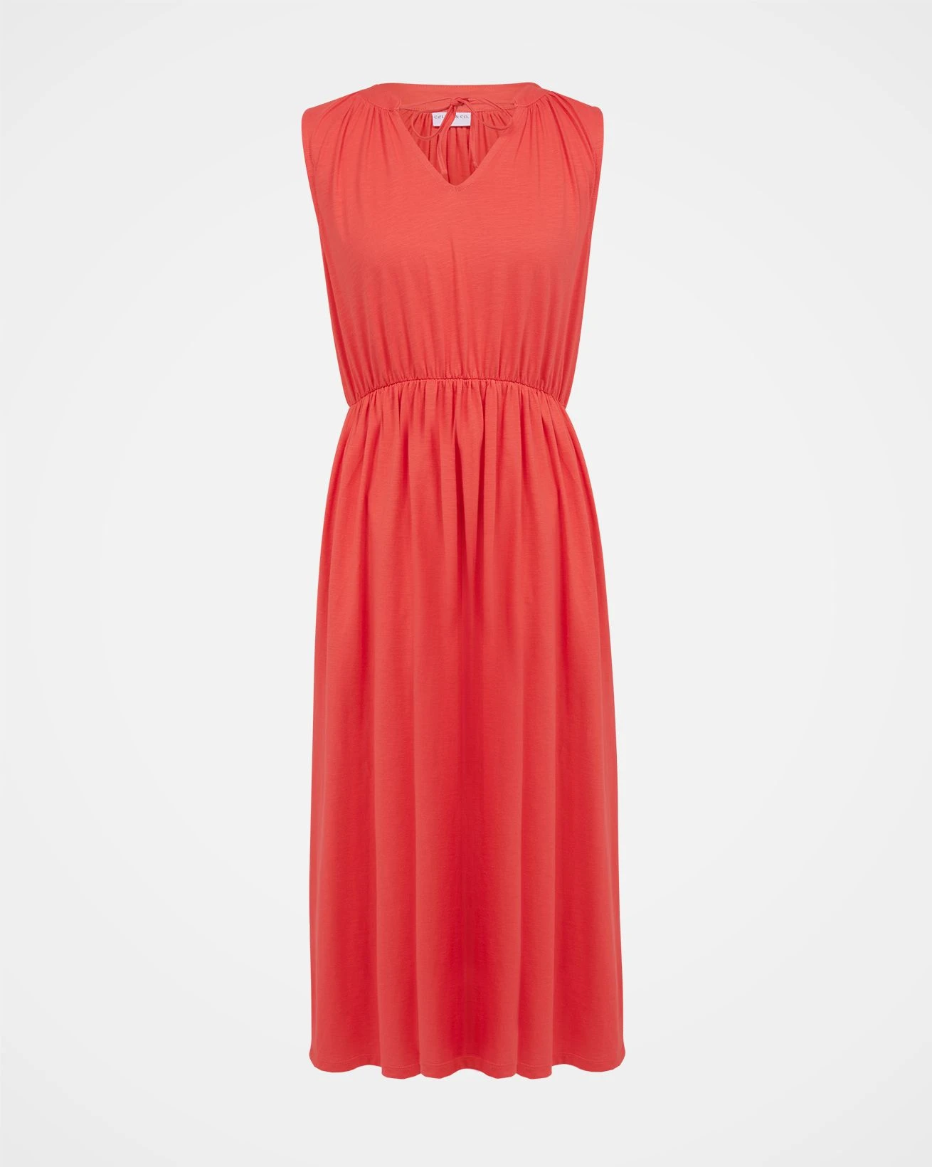 Organic Cotton Tie Neck Midi Dress 4 Organic Cotton Tie Neck Midi Dress - Image 2