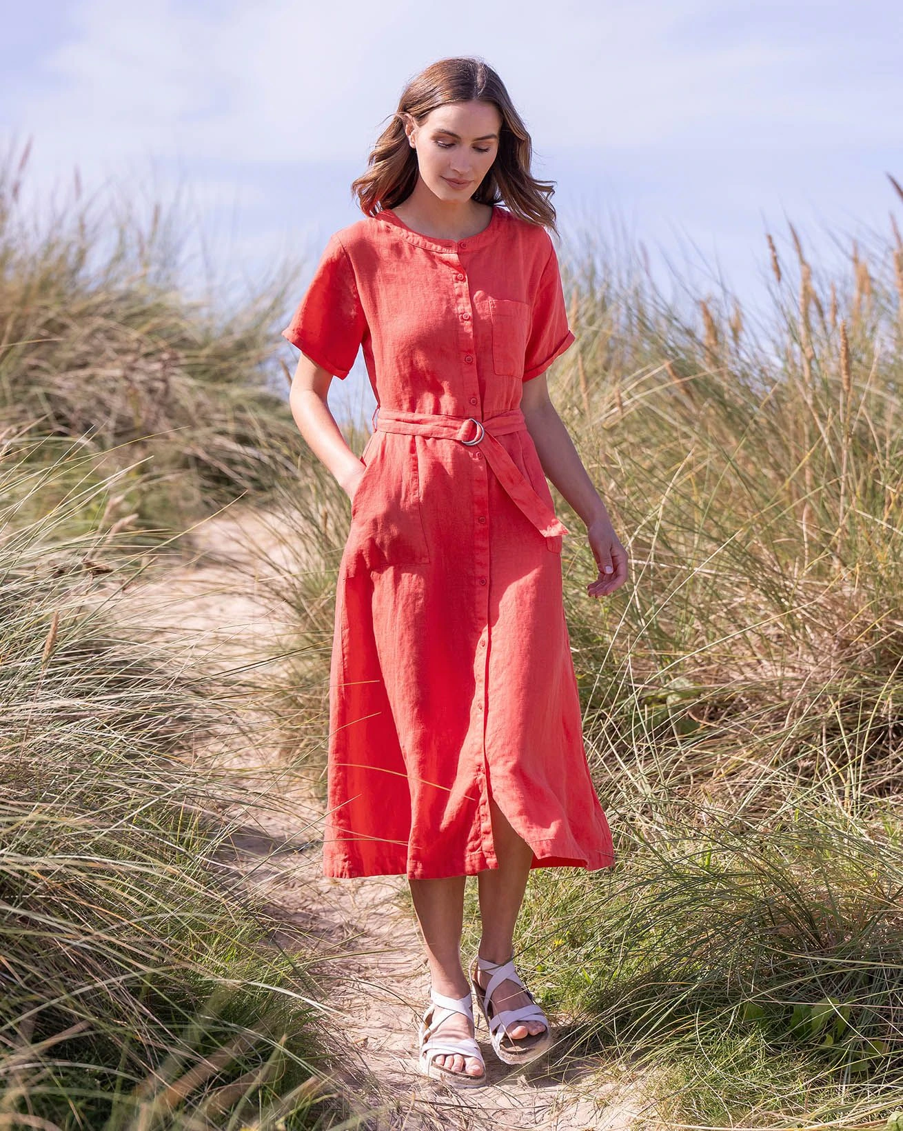 Linen Button Through Dress 5 Linen Button Through Dress - Image 3