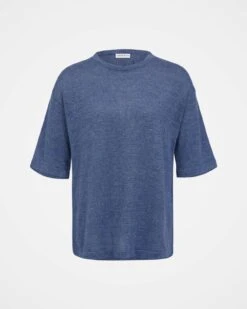 Linen Blend Fine Knit T-Shirt -Celtic & Co Store 167571