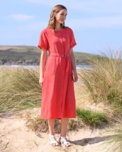 Linen Button Through Dress