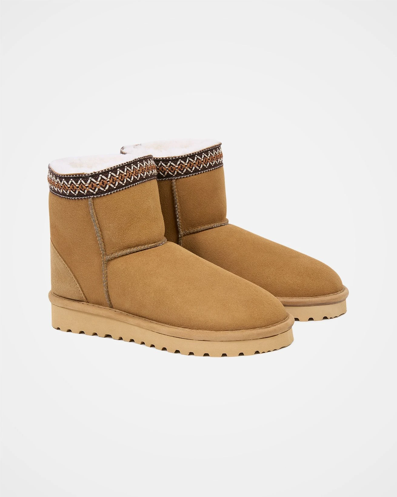 Braid Trim Shearling Shortie Boots 4 Braid Trim Shearling Shortie Boots - Image 2