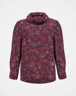 Printed Cowl Neck Top -Celtic & Co Store 172842