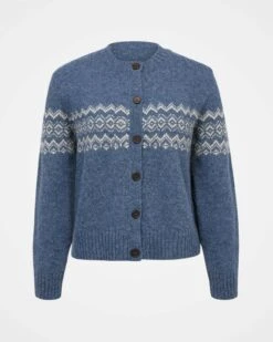 Fair Isle Crew Neck Cardigan -Celtic & Co Store 173002