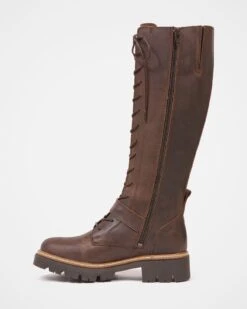 Knee High Strap Detail Lace Up Boots -Celtic & Co Store 173682