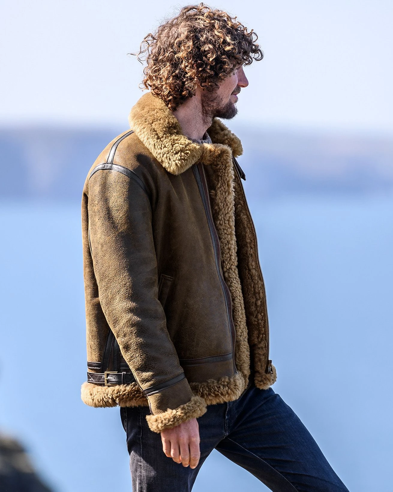 Men's Shearling Classic Aviator Jacket 4 Men's Shearling Classic Aviator Jacket - Image 2