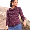 Printed Cowl Neck Top -Celtic & Co Store 174799