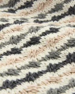 Merino Striped Cable Throw -Celtic & Co Store 175297