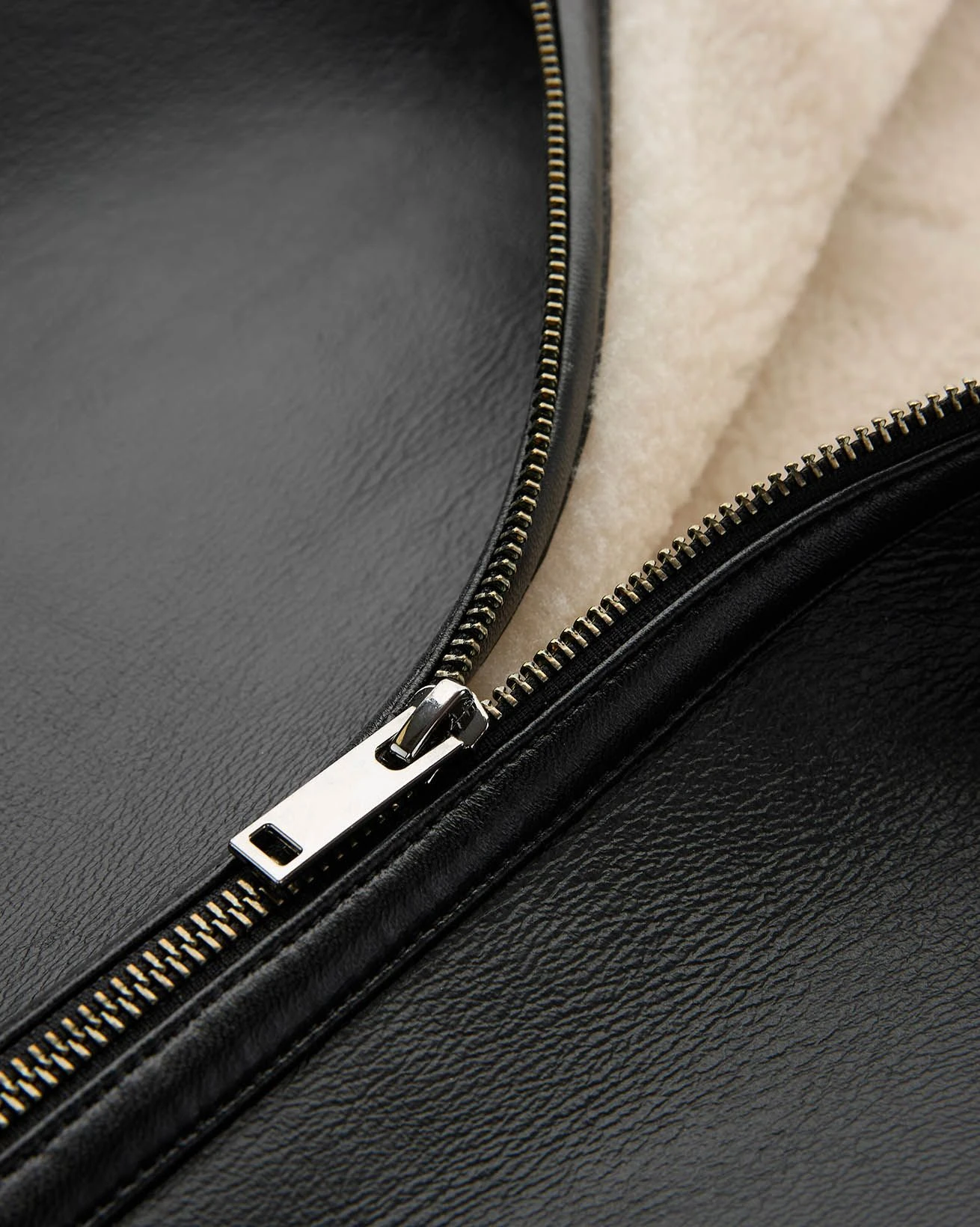 Slouchy Funnel Neck Shearling Jacket 6 Slouchy Funnel Neck Shearling Jacket - Image 4