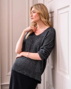 Shimmer V Neck Sweater