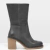 Crepe Block Heel Ankle Boots -Celtic & Co Store 179374