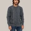 Men's Plated Cable Crew Neck Sweater 1 Men's Plated Cable Crew Neck Sweater -Celtic & Co Store 180201