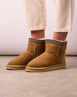 Braid Trim Shearling Shortie Boots 15 Braid Trim Shearling Shortie Boots -Celtic & Co Store 180555