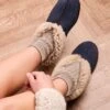 Soft Sole Shearling Bootee Slippers