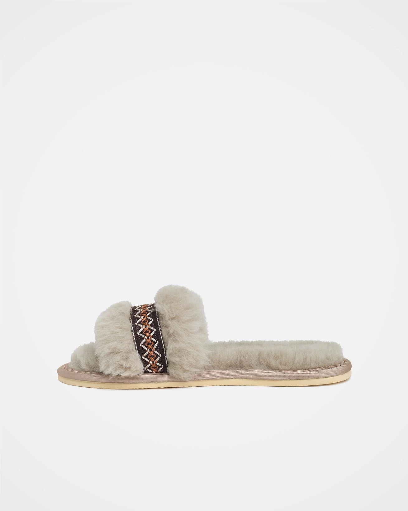 Braid Trim Shearling Slide 5 Braid Trim Shearling Slide - Image 3