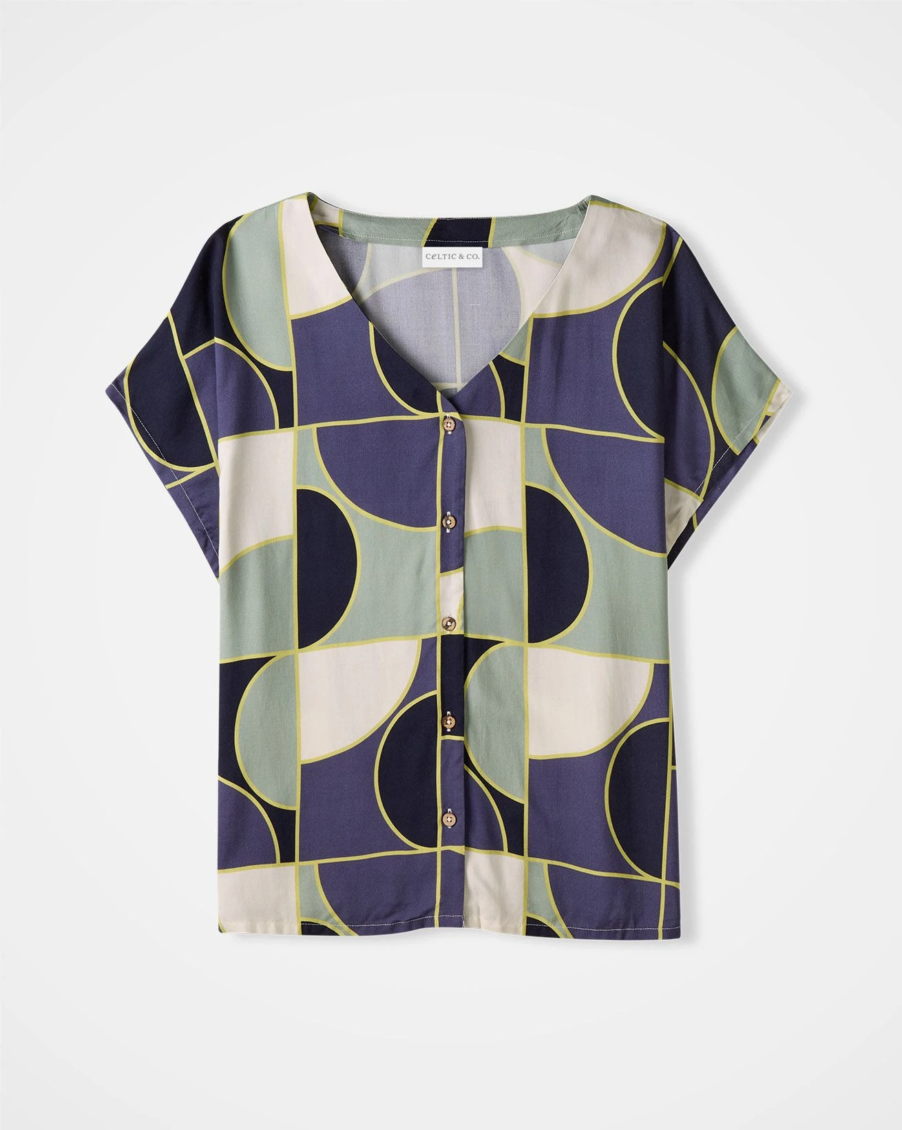 Grown On Sleeve V Neck Button Through Top 5 Grown On Sleeve V Neck Button Through Top - Image 3