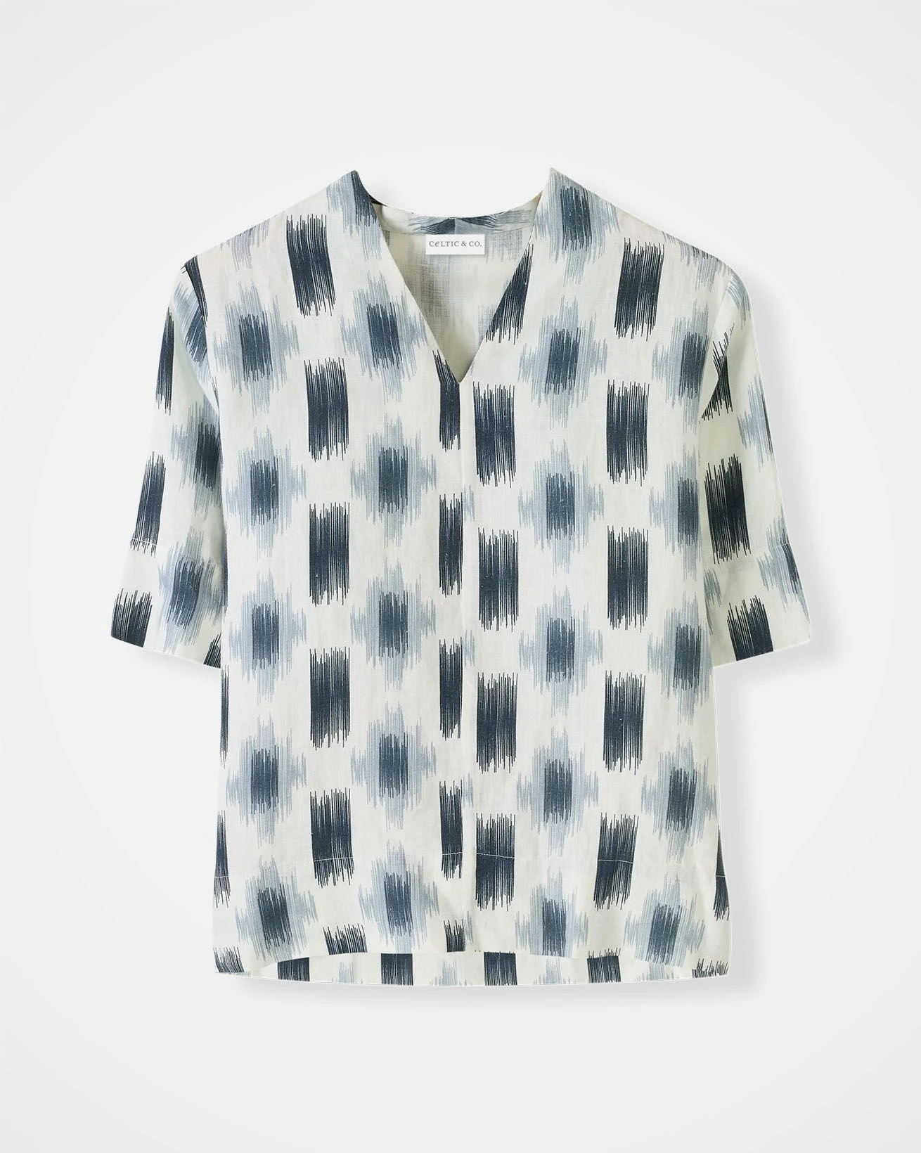 Linen Half Sleeve V Neck Tunic 4 Linen Half Sleeve V Neck Tunic - Image 2