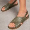 Leather Woven Crossover Sandals -Celtic & Co Store 189147