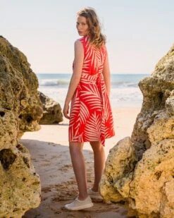 Linen Sleeveless Knee Length Wrap Dress -Celtic & Co Store 189194