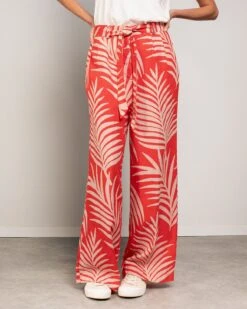 Linen Self Tie Wide Leg Pants -Celtic & Co Store 190264