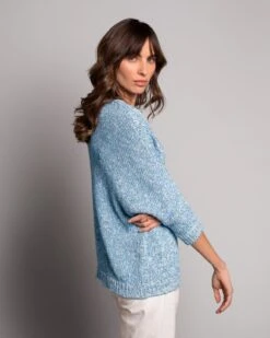 Yarn Twist V Neck Slouch Sweater -Celtic & Co Store 190280