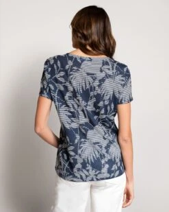 Linen Blend V Neck T Shirt -Celtic & Co Store 190749