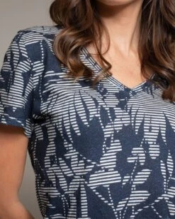 Linen Blend V Neck T Shirt -Celtic & Co Store 190751