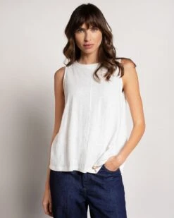 Organic Cotton Pleat Back Tank