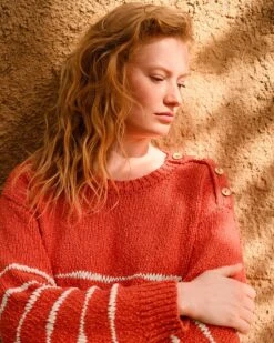 Linen Blend Drop Stitch Breton Sweater 10 Linen Blend Drop Stitch Breton Sweater -Celtic & Co Store 193730