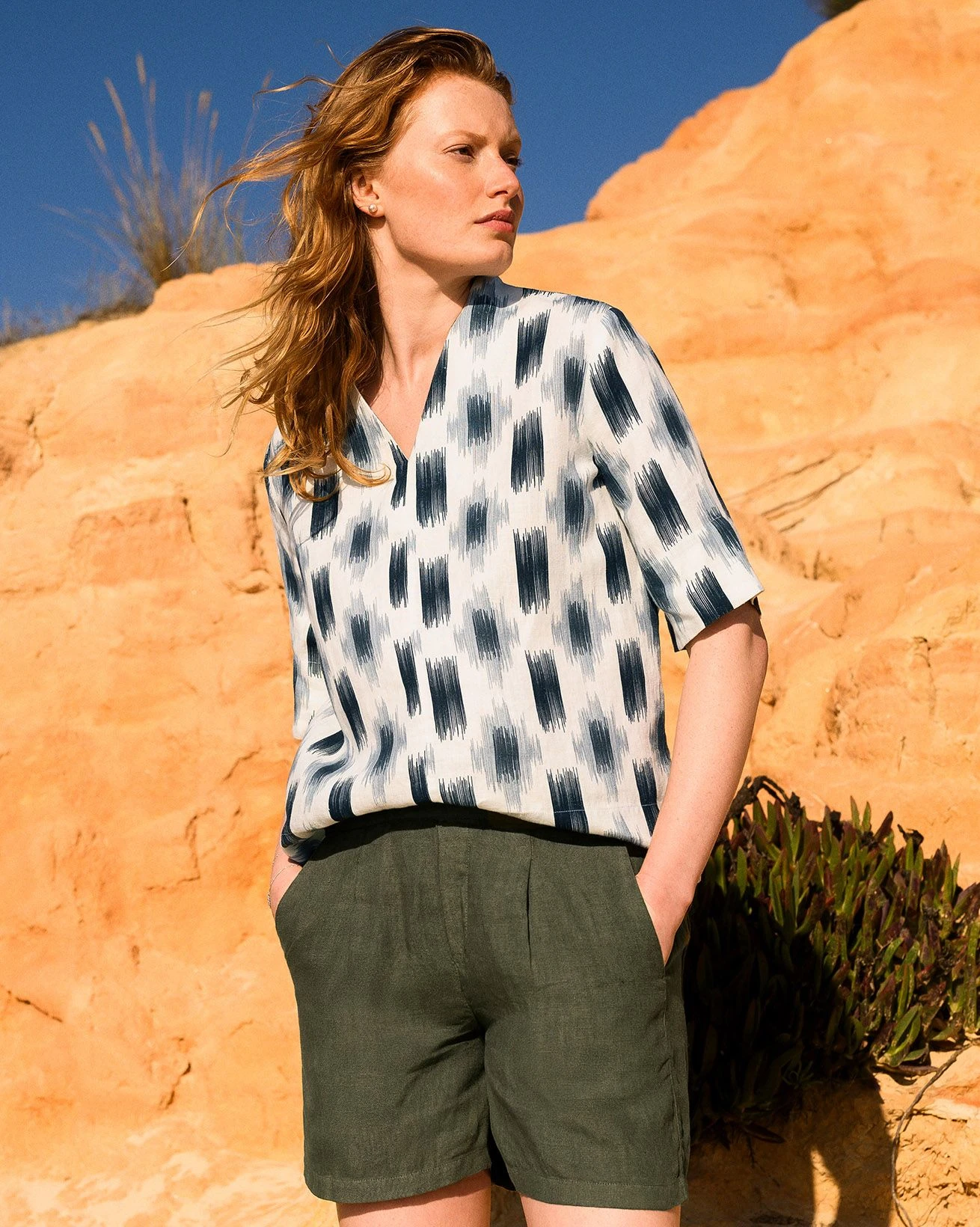 Linen Half Sleeve V Neck Tunic 3 Linen Half Sleeve V Neck Tunic