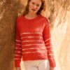 Linen Blend Drop Stitch Breton Sweater -Celtic & Co Store 195350