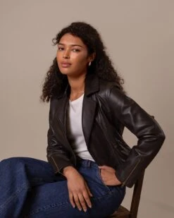 Classic Leather Biker Jacket -Celtic & Co Store 196921