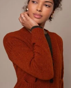 Donegal Boxy V Neck Cardigan -Celtic & Co Store 197003