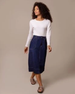 Denim A Line Midi Skirt -Celtic & Co Store 197033
