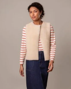 Raw Edge Reversible Shearling Vest -Celtic & Co Store 197069