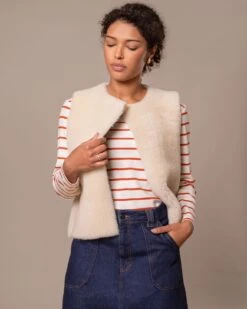 Raw Edge Reversible Shearling Vest -Celtic & Co Store 197070