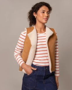 Raw Edge Reversible Shearling Vest -Celtic & Co Store 197073