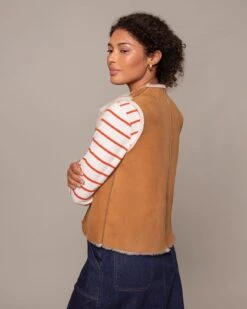 Raw Edge Reversible Shearling Vest -Celtic & Co Store 197074