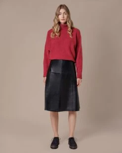 Leather Seamed Midi Skirt -Celtic & Co Store 200013