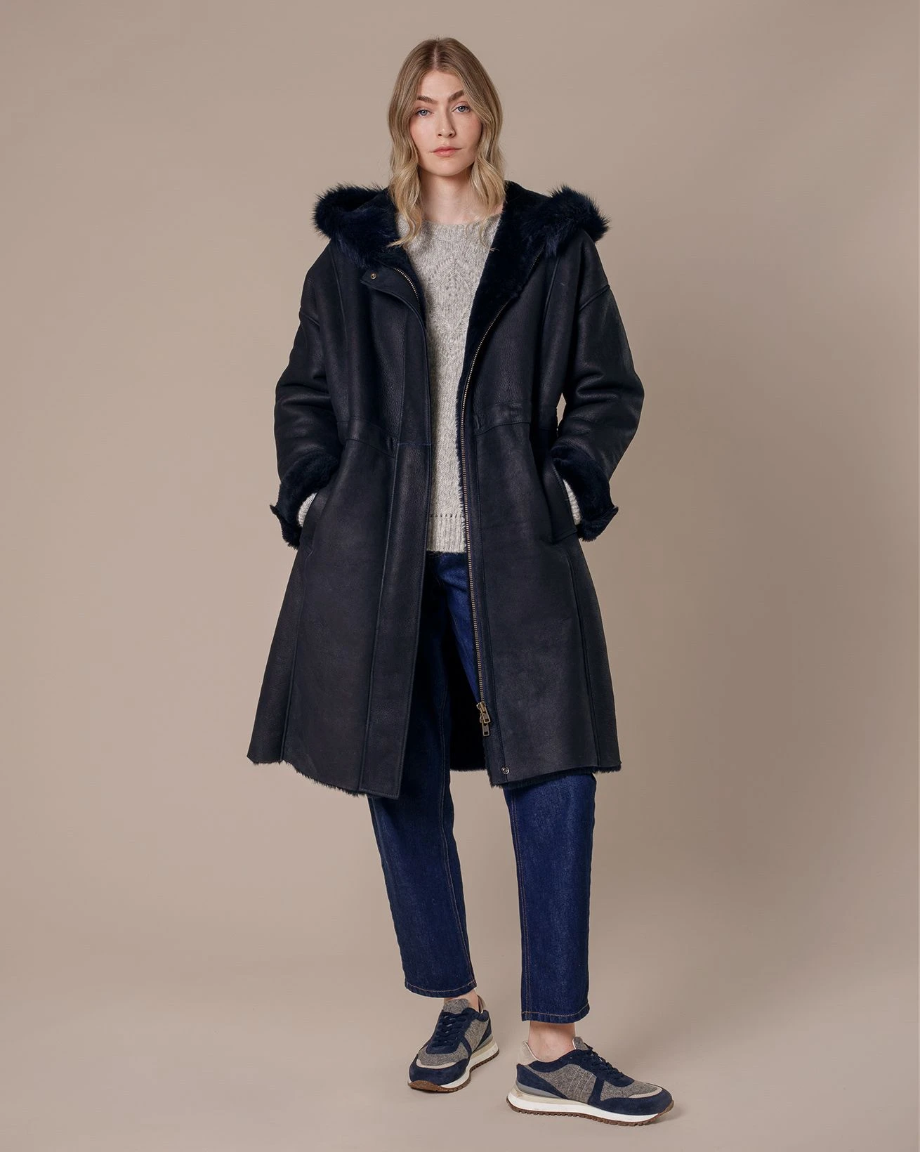 Drawcord Detail Hooded Coat 4 Drawcord Detail Hooded Coat - Image 2