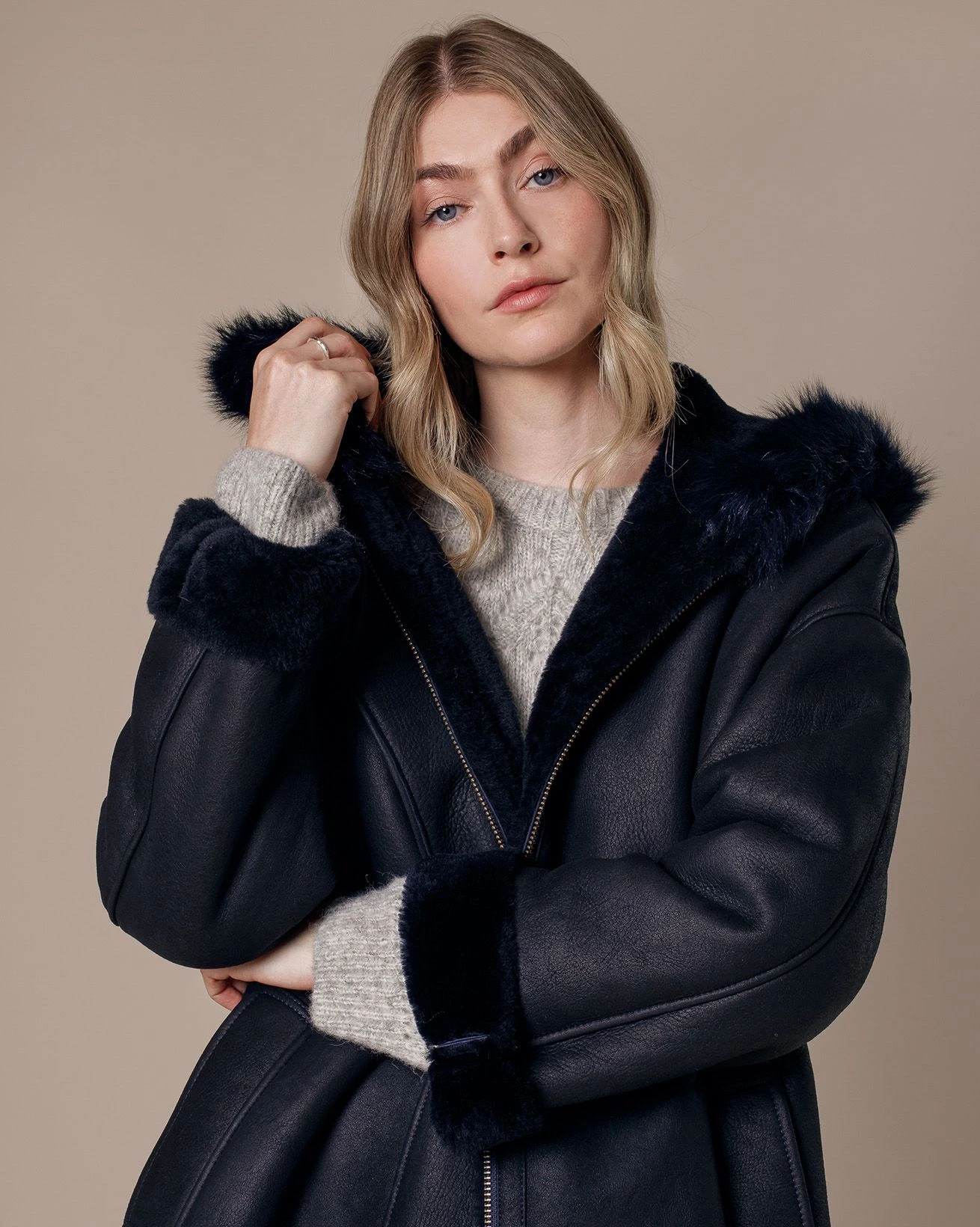 Drawcord Detail Hooded Coat 7 Drawcord Detail Hooded Coat - Image 5